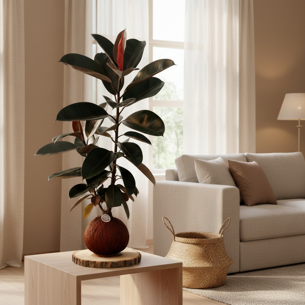 Kokedama Caucho Rojo L