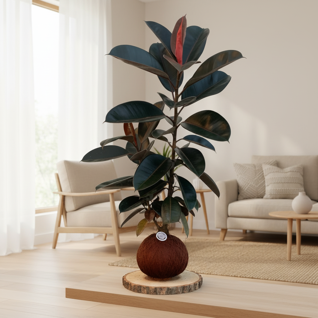 Kokedama Caucho Rojo L