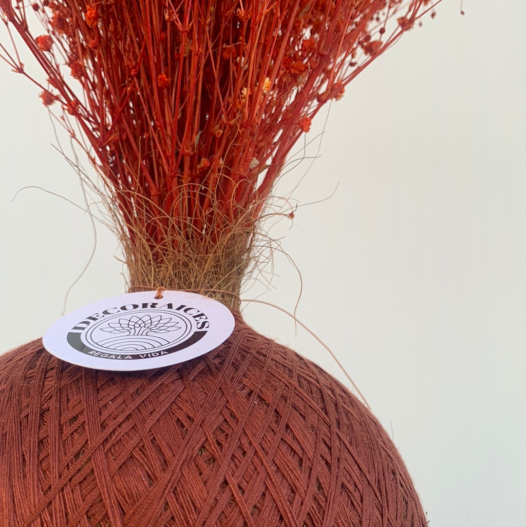 Kokedama flores yipsufilia naranja