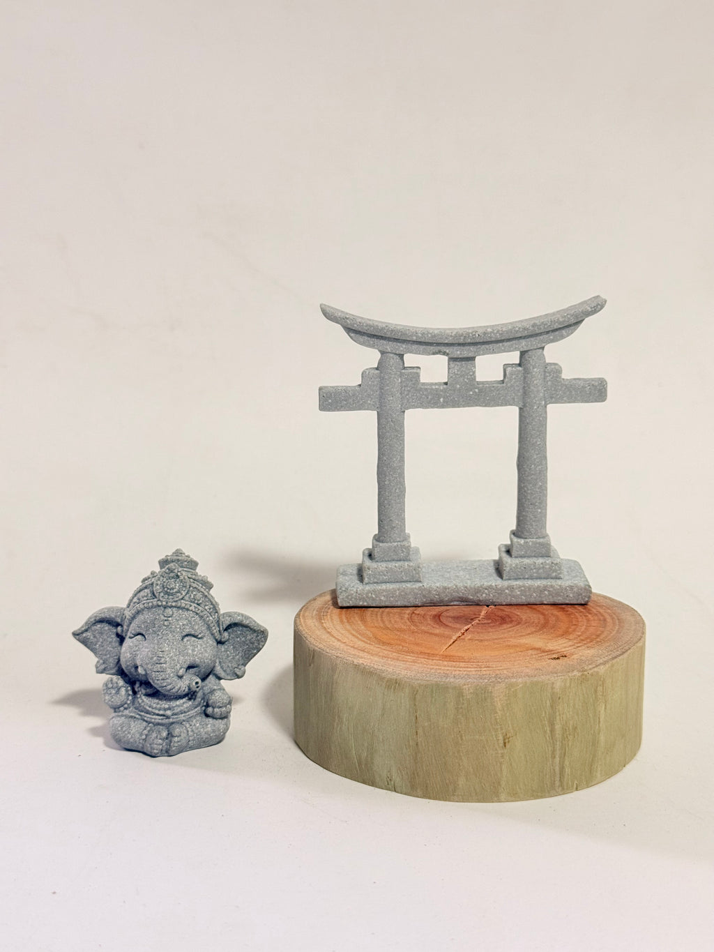 Ganesha resina + Torre tori + rodaja madera