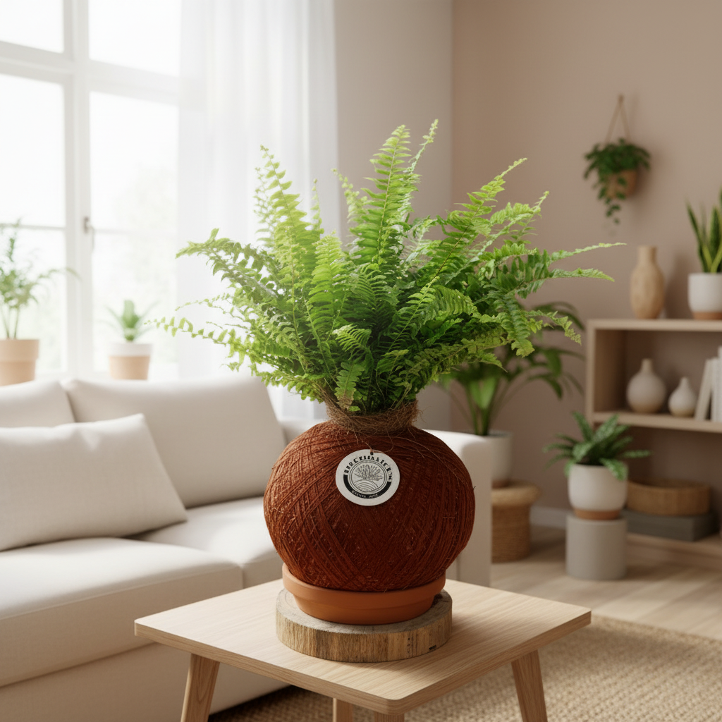Kokedama Helecho crespo