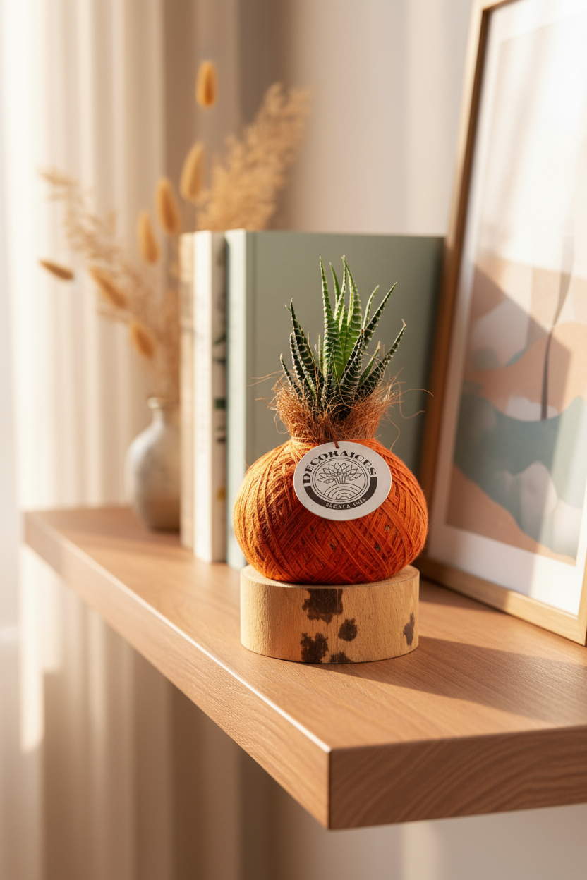 Kokedama mini Sabillón Cebra + base guadua