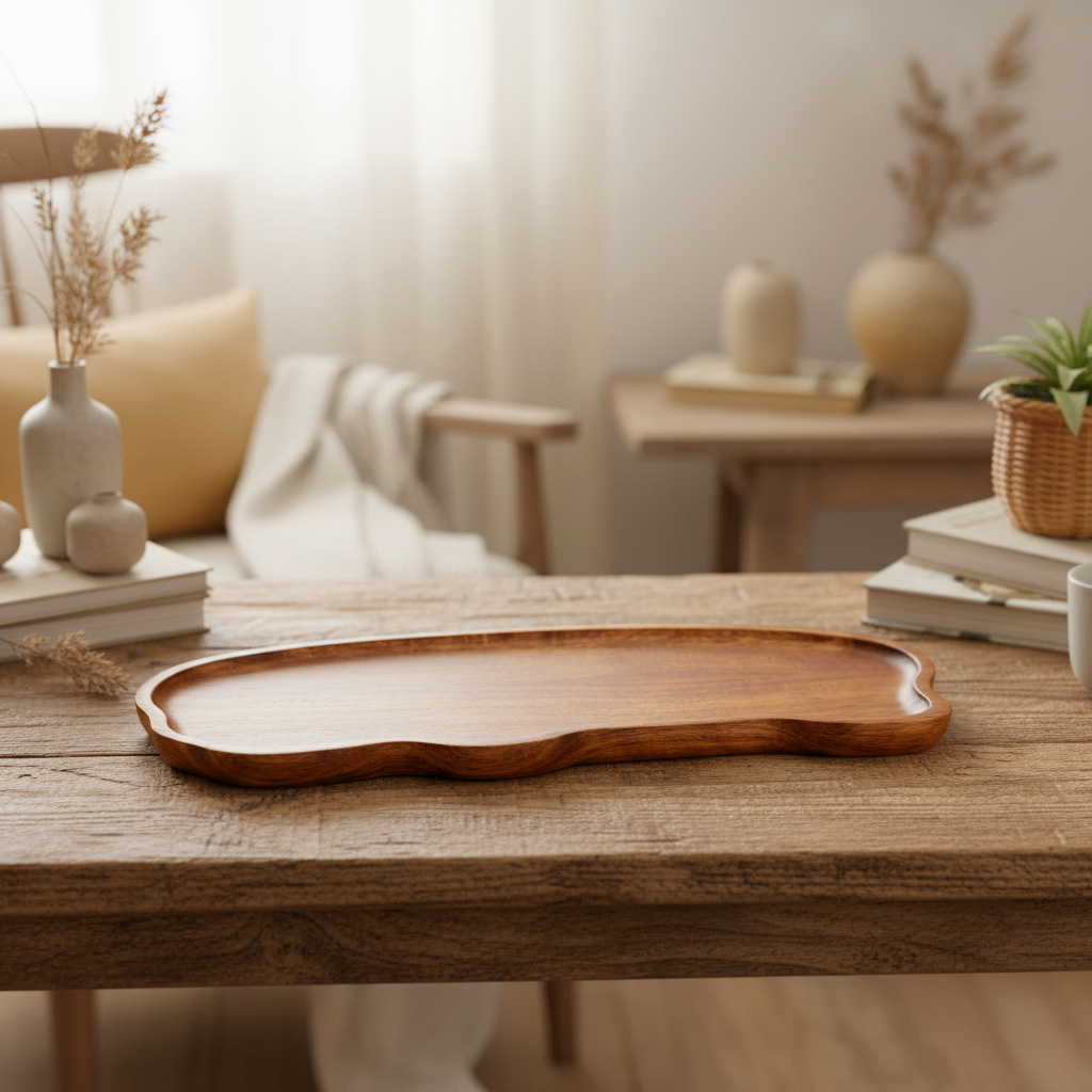 Base madera teca plana