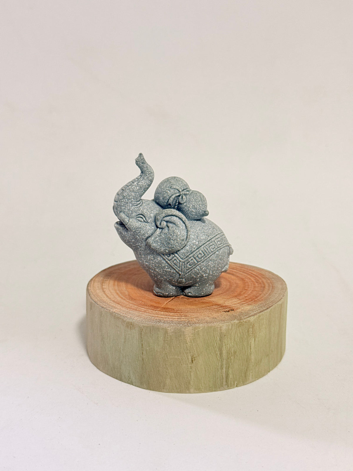 Elefante mini resina + rodaja madera