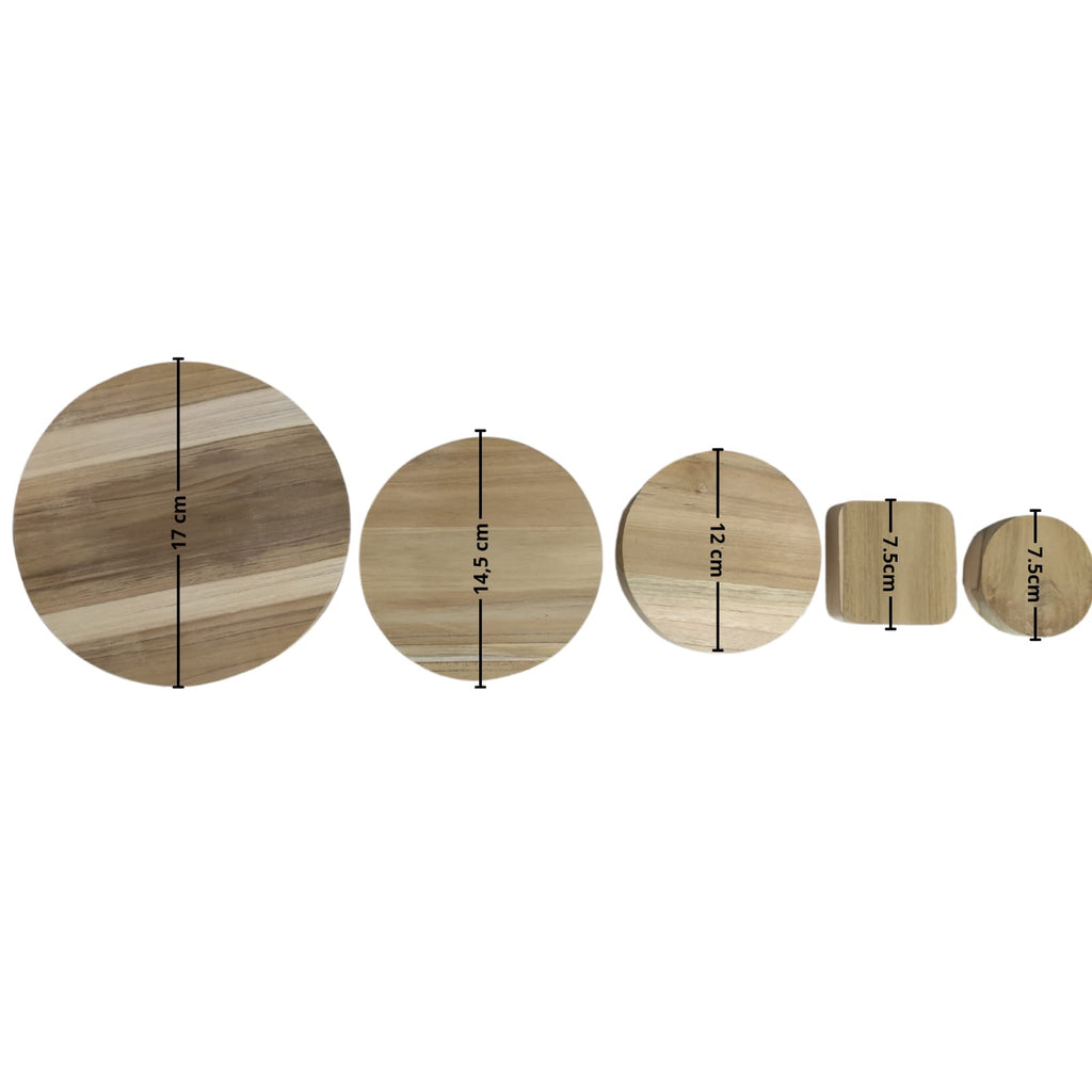Teak wood slices