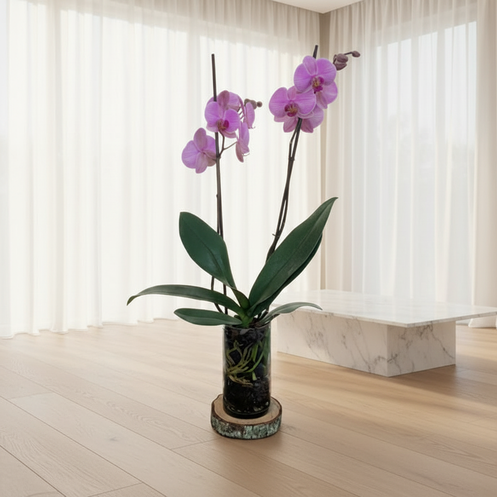 Orquídea phaleanopsis vidrio