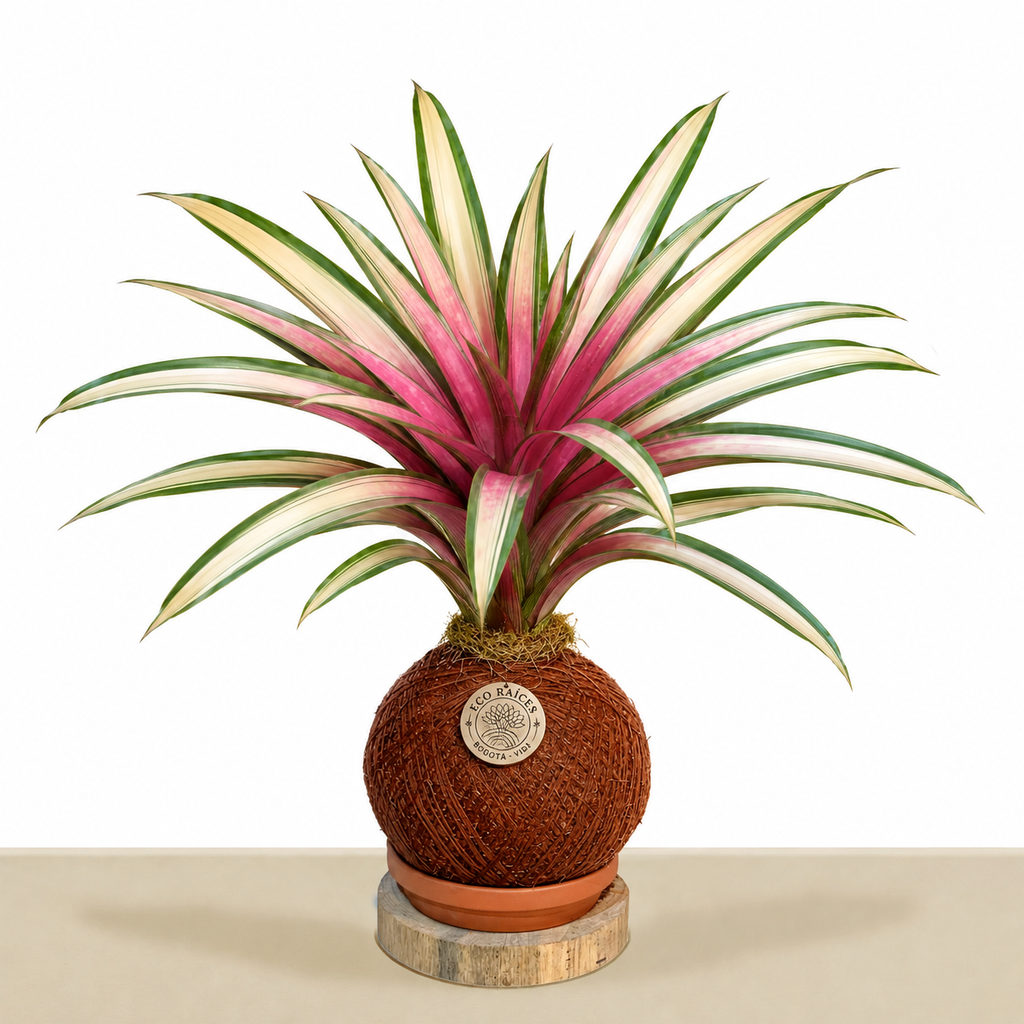 Kokedama Bromelia zanhii variegata