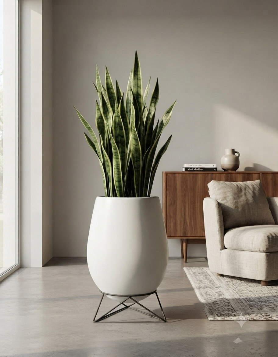 Matera concreto 50cm + planta + base triángulo