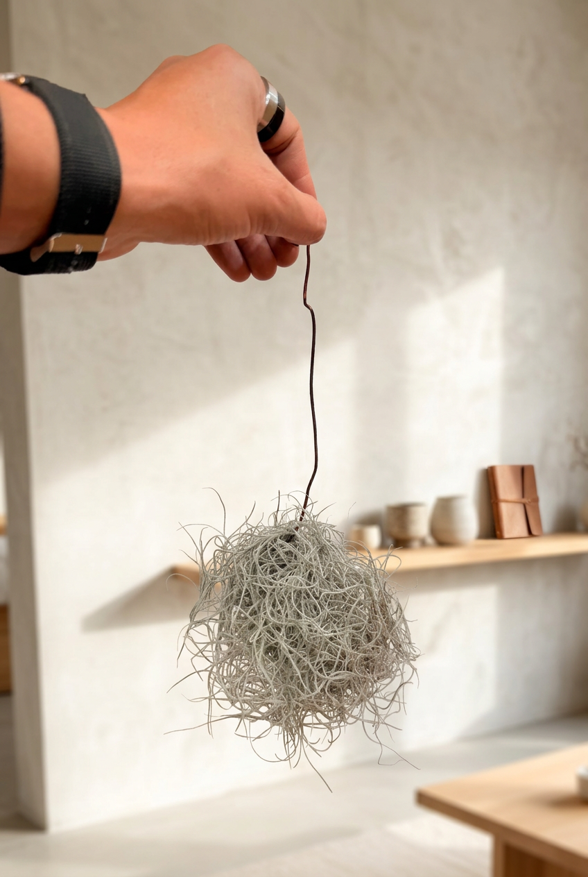 Tillandsia usneoides + alambre para colgar
