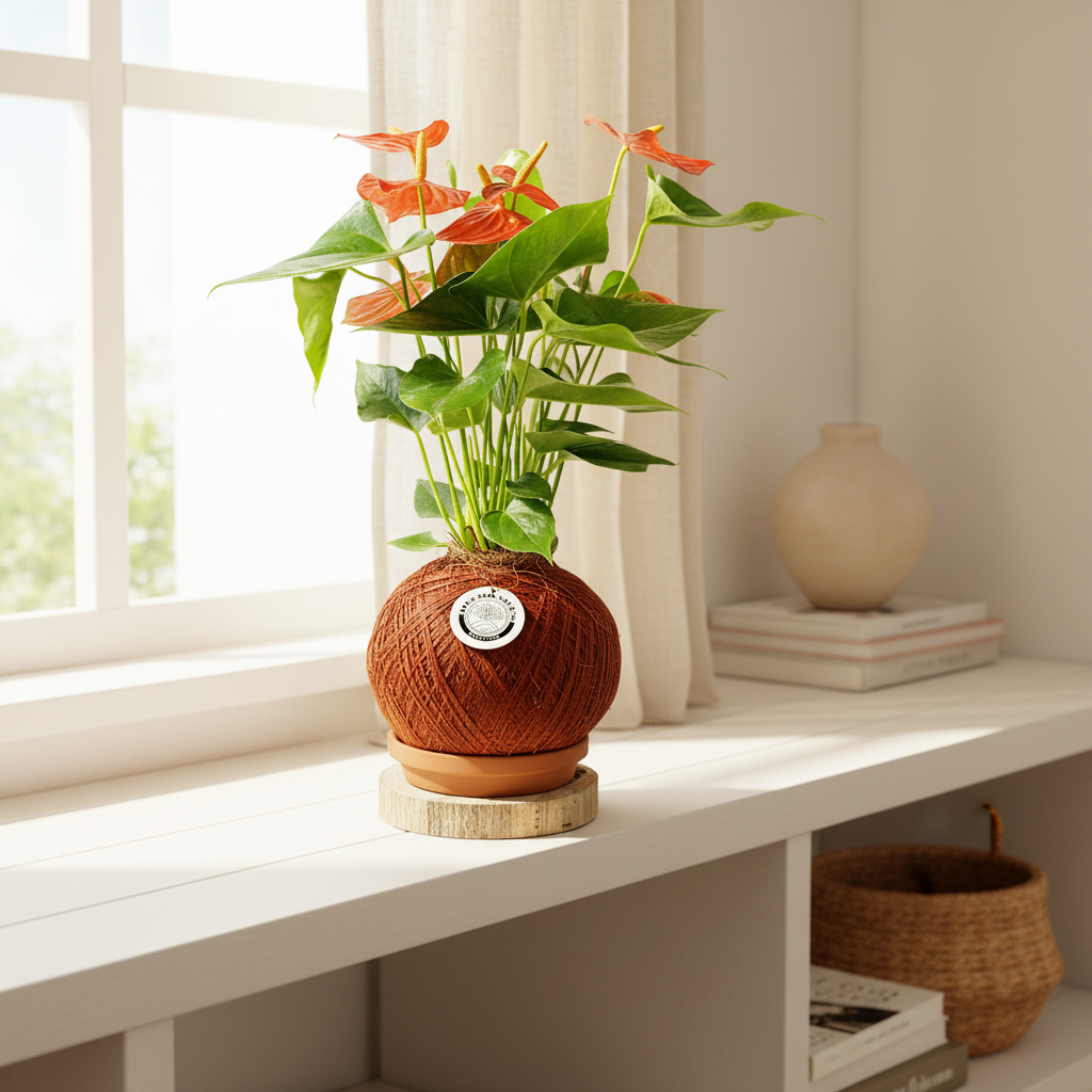 Kokedama Anturio Rojo Premiun